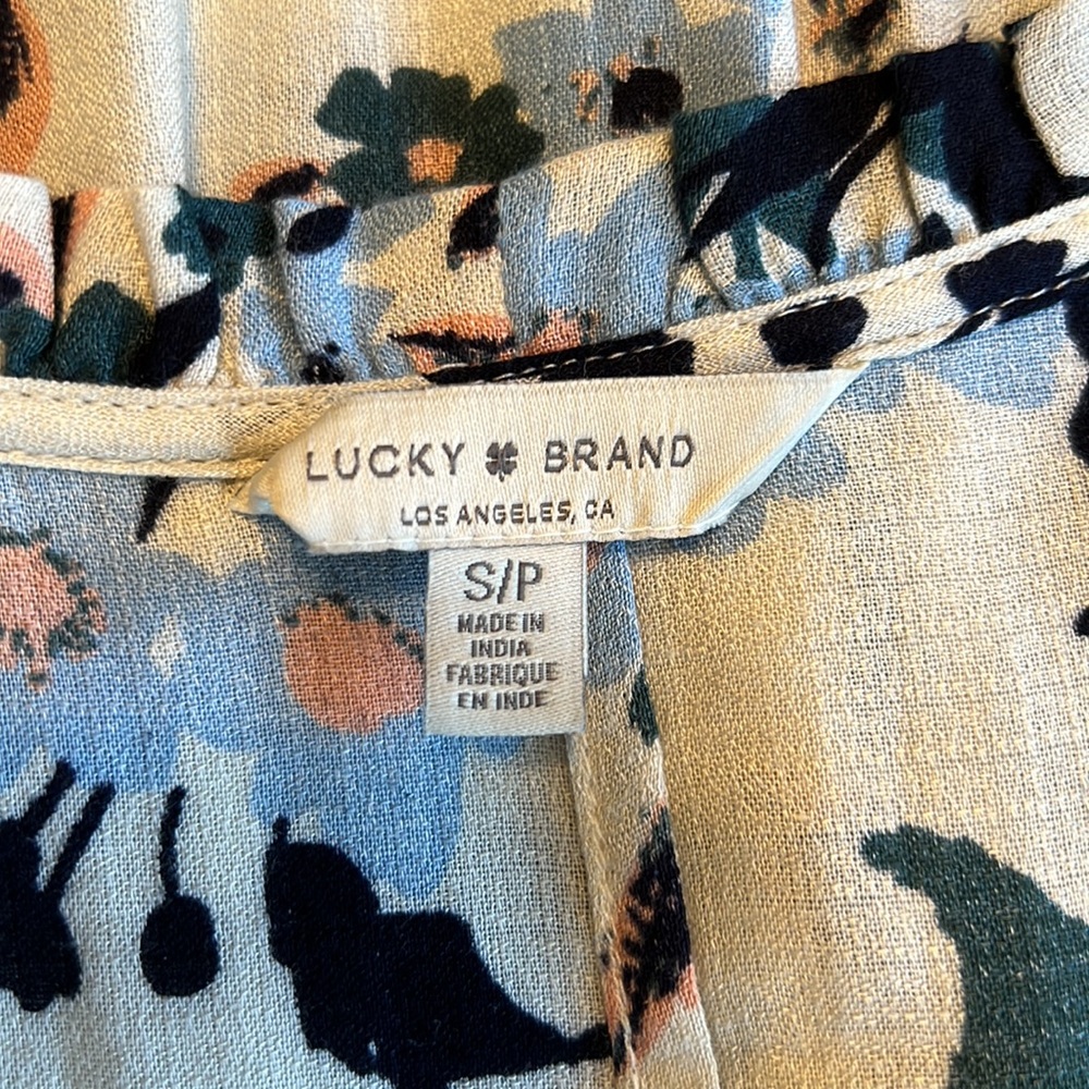 Lucky Brand Floral Baby Doll Blouse - Picture 3 of 12